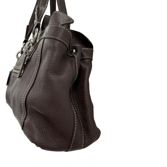 Coach Penelope Brown Ruffle Top Leather Shoulder Bag K1069-F14682 - Picture 4 of 16